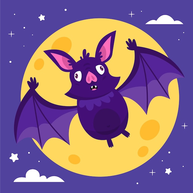 Flat halloween bat illustration