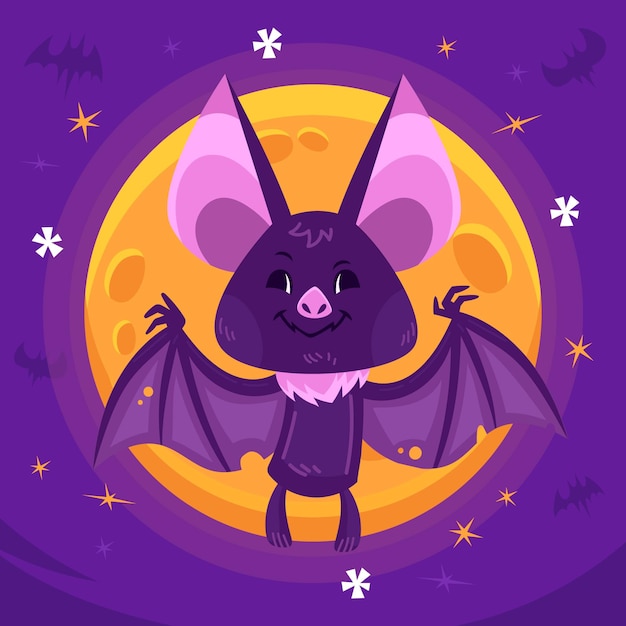 Free vector flat halloween bat illustration