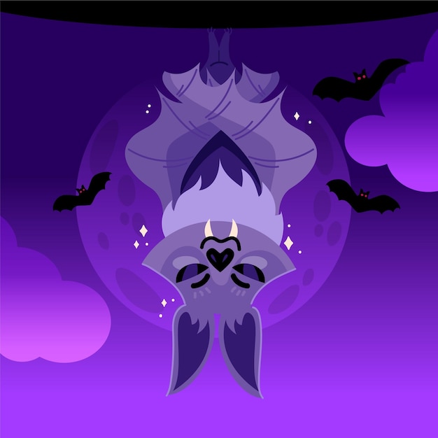 Free Vector flat halloween bat illustration