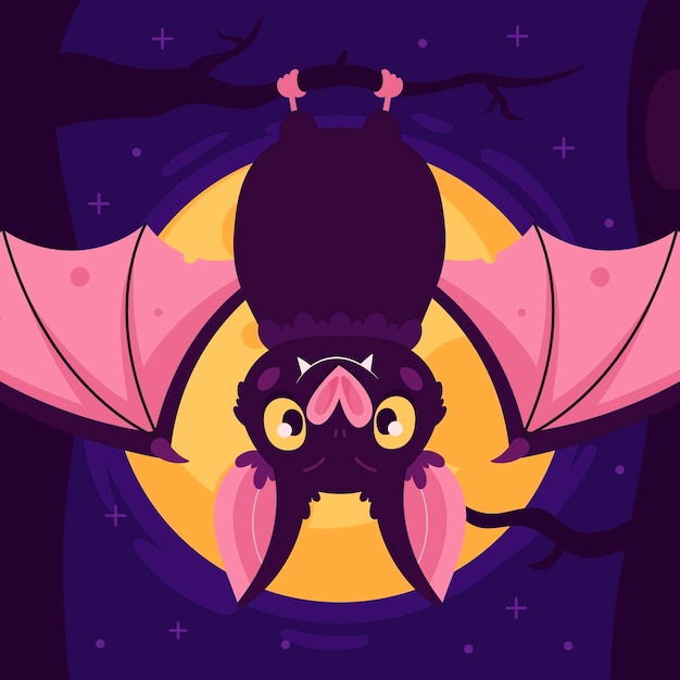 Free Vector flat halloween bat illustration