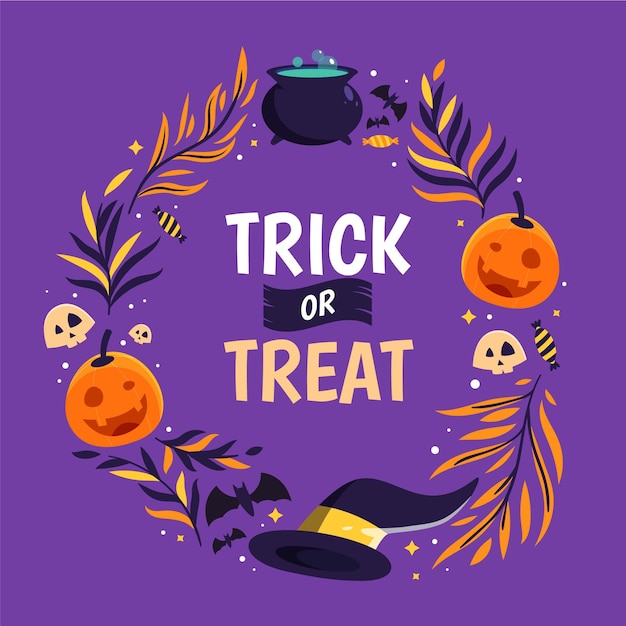 Free vector flat halloween frame concept