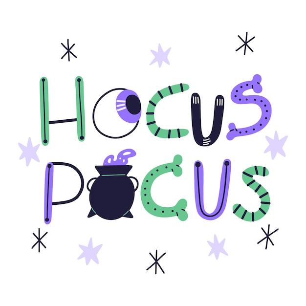 Free Vector flat halloween hocus pocus lettering