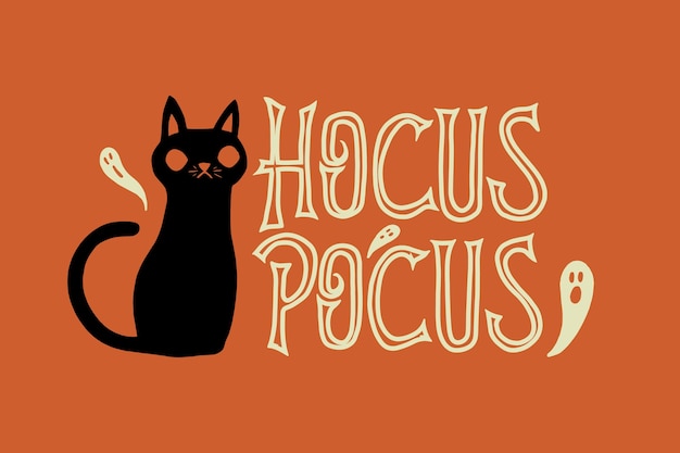 Free vector flat halloween hocus pocus lettering