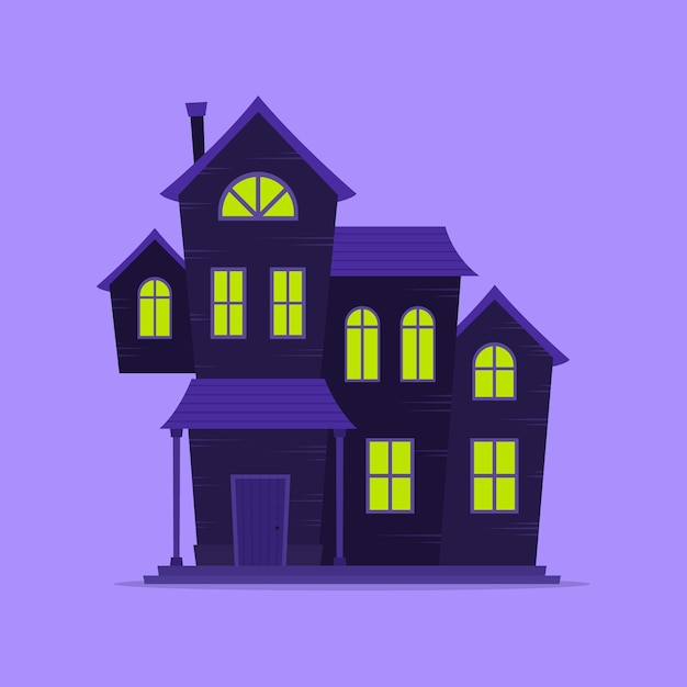 Free Vector flat halloween house illustration