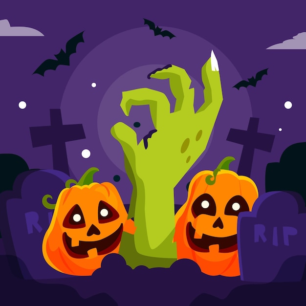 Flat halloween illustration