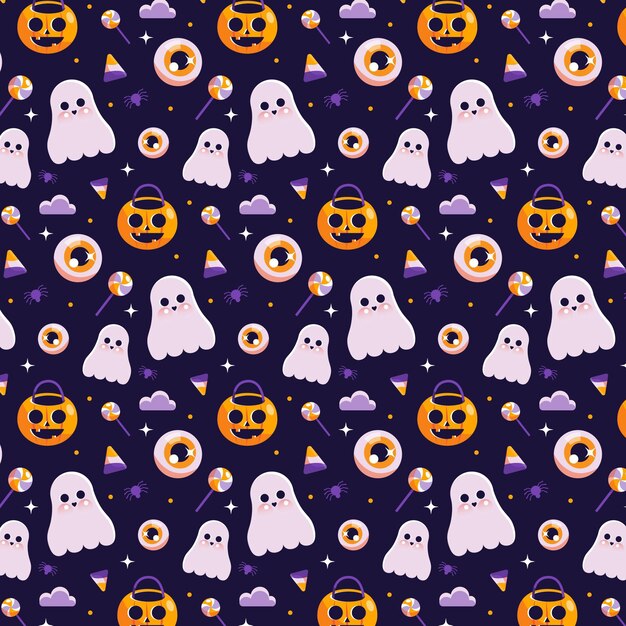 Flat halloween pattern design