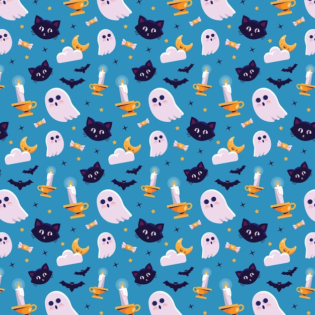 Flat halloween pattern design