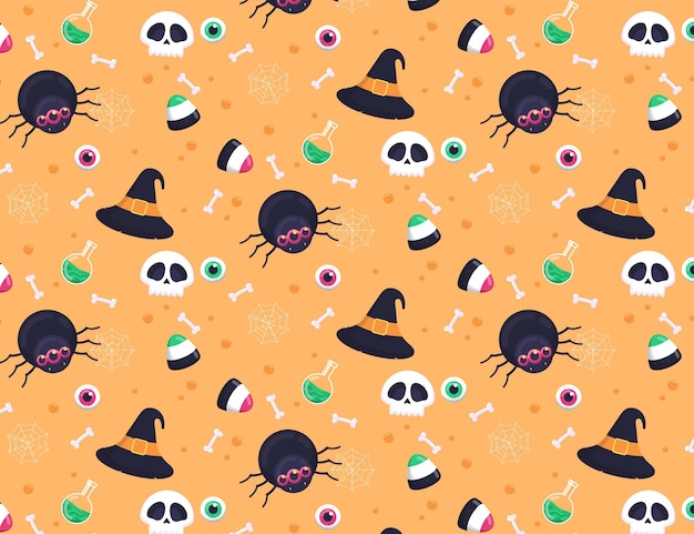 Flat halloween pattern design