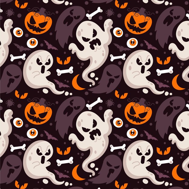 Flat halloween pattern design