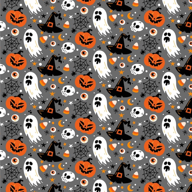 Flat halloween pattern design