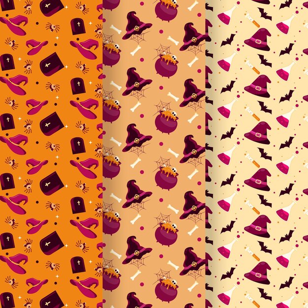 Flat halloween pattern design