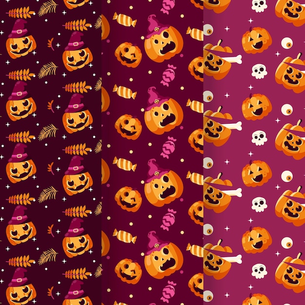 Free vector flat halloween pattern design