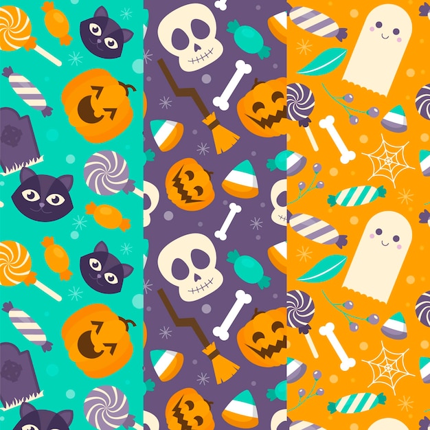 Flat halloween pattern design