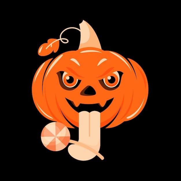 Free Vector flat halloween pumpkin illustration