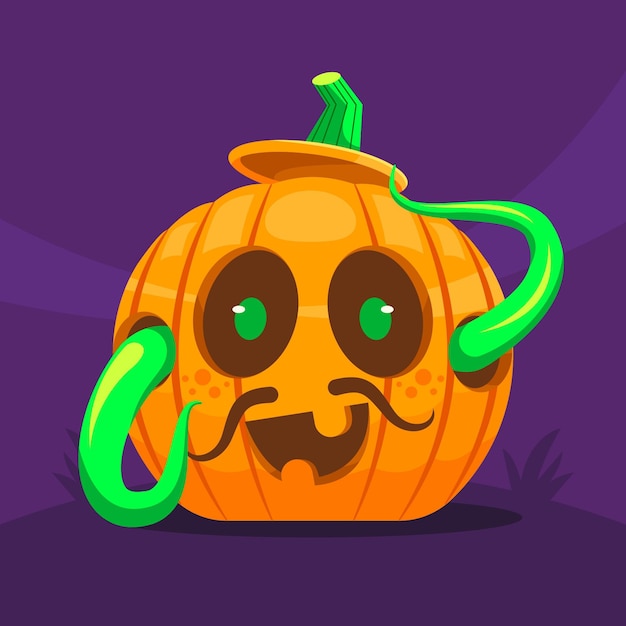 Free vector flat halloween pumpkin illustration