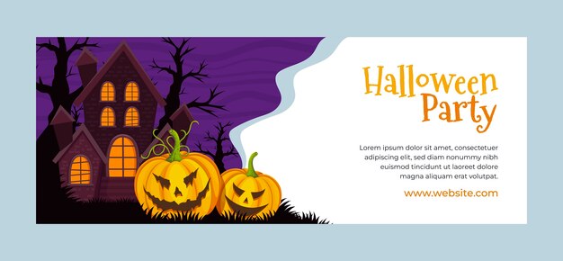 Flat halloween social media cover template