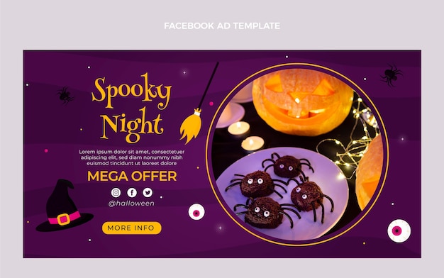 Free vector flat halloween social media promo template