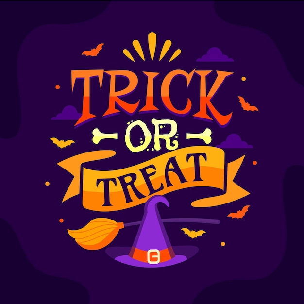 Free Vector flat halloween trick or treat lettering