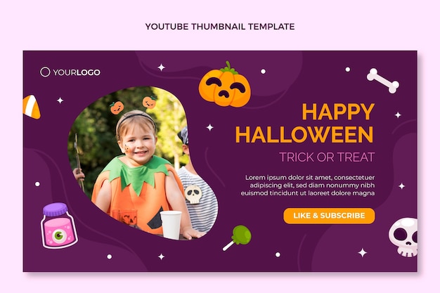 Flat halloween youtube thumbnail