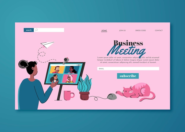 Free Vector flat hand drawn business landing page