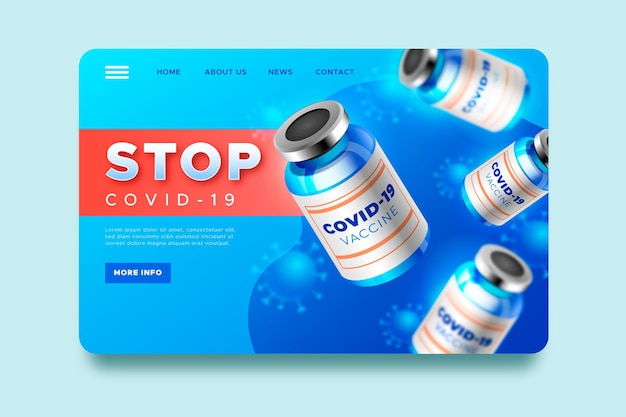 Free Vector flat-hand drawn coronavirus vaccine landing page template