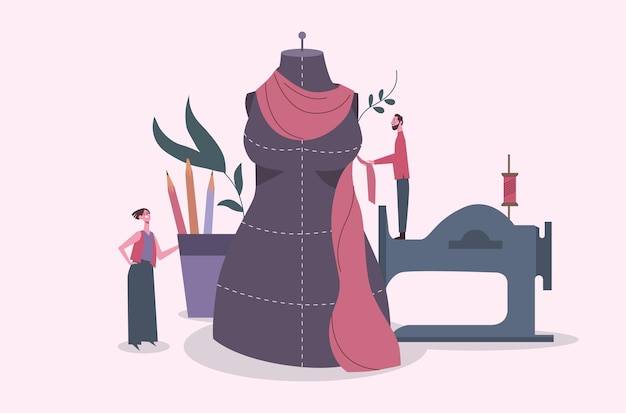 Free Vector flat-hand drawn fashion designer illustration