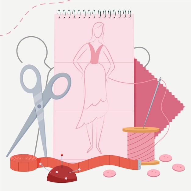 Free Vector flat-hand drawn fashion designer illustration