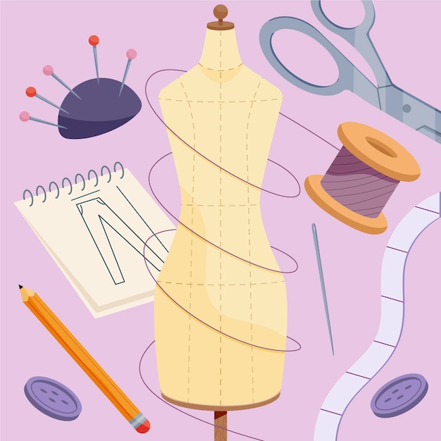 Free Vector flat-hand drawn fashion designer illustration