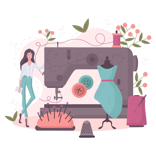 Free Vector flat-hand drawn fashion designer illustration