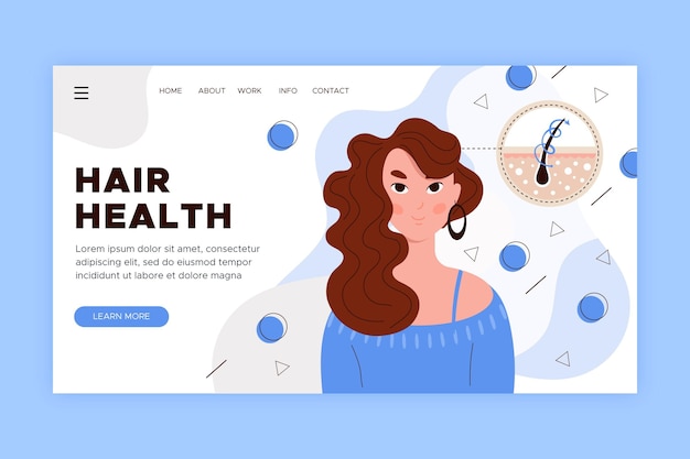 Free Vector flat-hand drawn hair loss treatment landing page