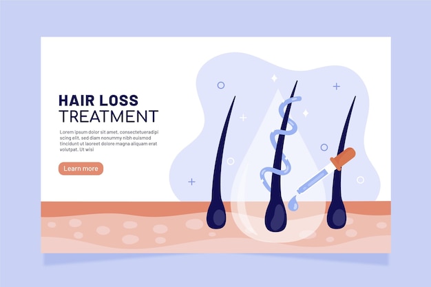 Free Vector flat-hand drawn hair loss treatment landing page