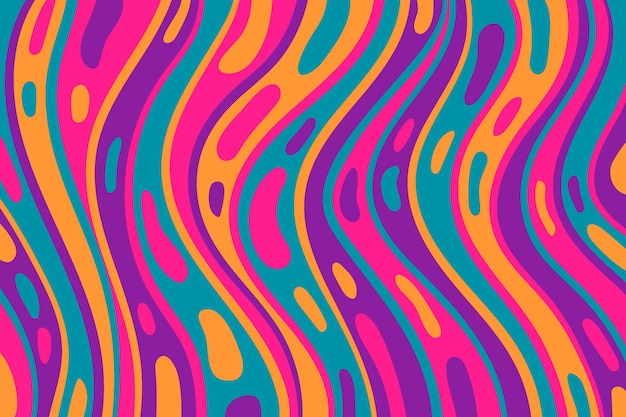 Flat-hand drawn psychedelic groovy background