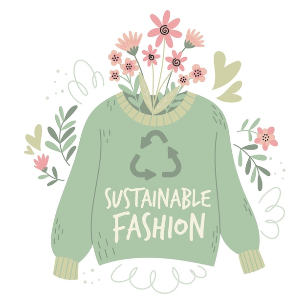 Free Vector flat-hand drawn sustainable fashion concept