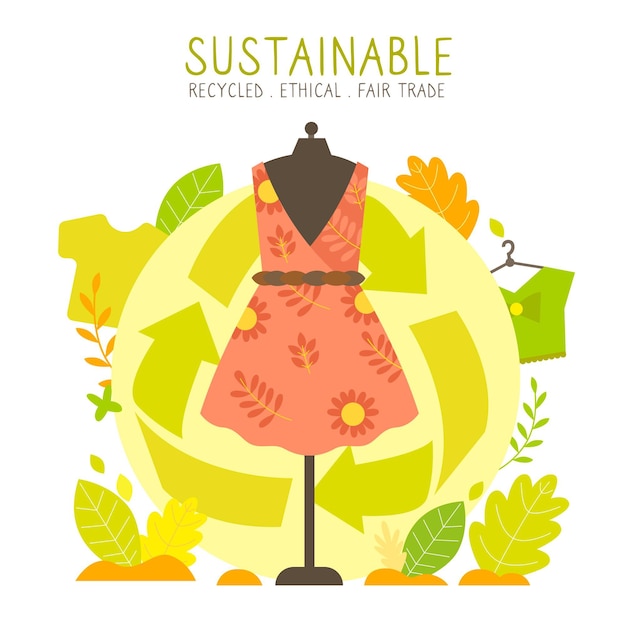 Free Vector flat-hand drawn sustainable fashion illustration