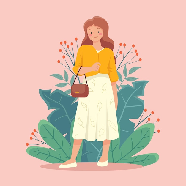 Free vector flat-hand drawn sustainable fashion illustration