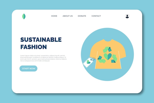 Flat-hand drawn sustainable fashion landing page