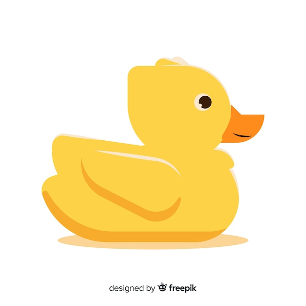 Free Vector flat hand drawn yellow rubber duck