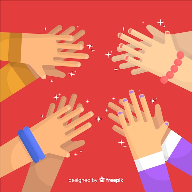 Free Vector flat hands applauding background