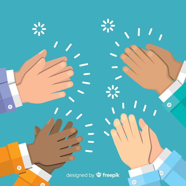 Free Vector flat hands applauding background