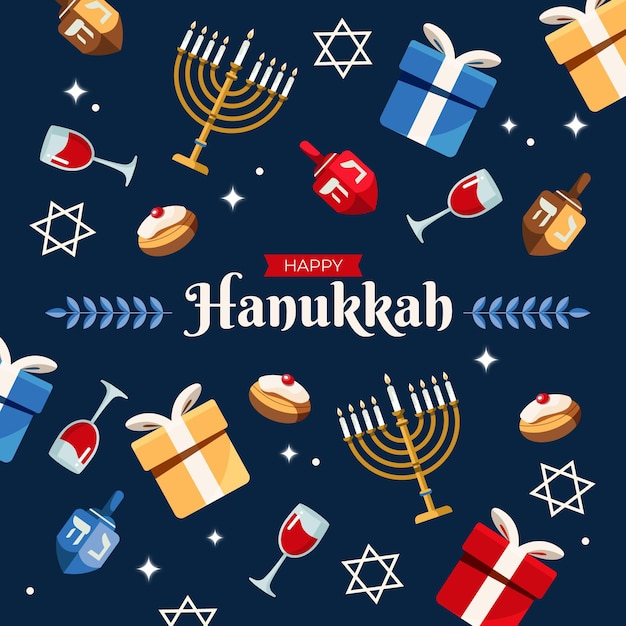 Free vector flat hanukkah background