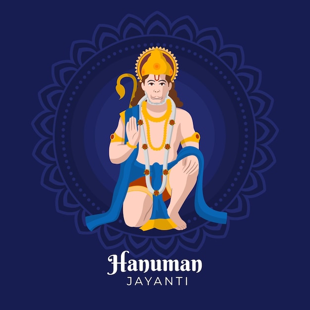 Flat hanuman jayanti illustration