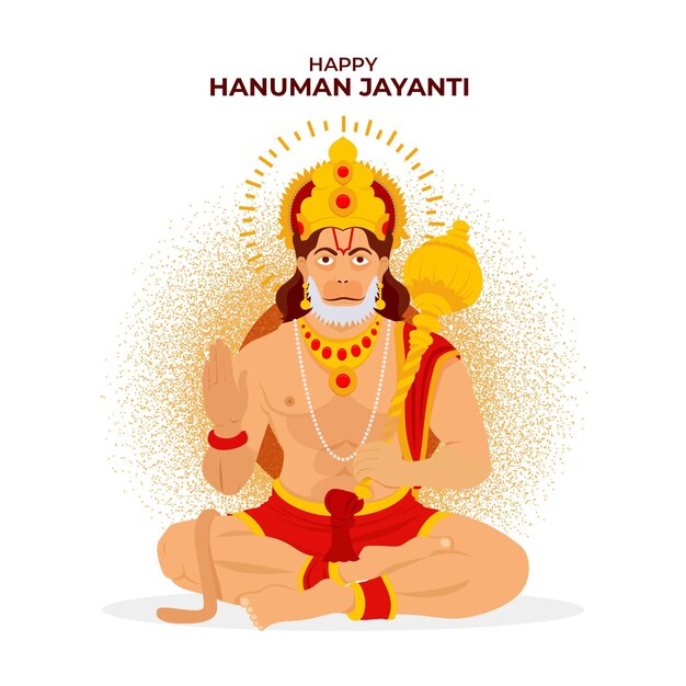 Flat hanuman jayanti illustration