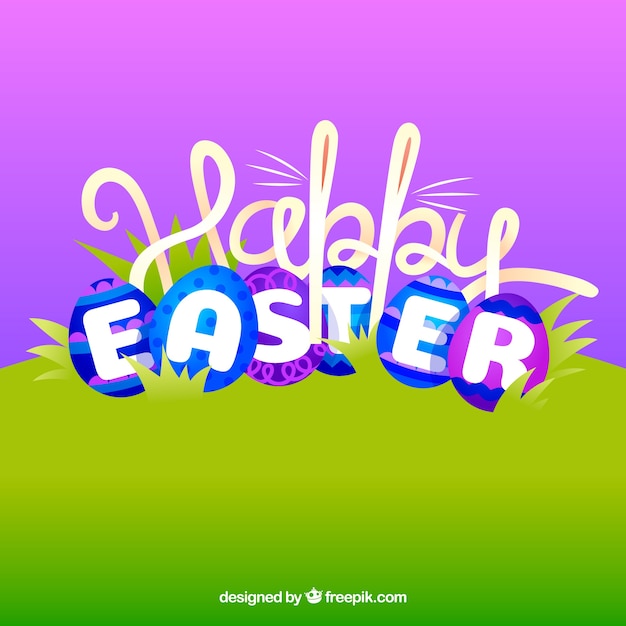 Flat happy easter day background