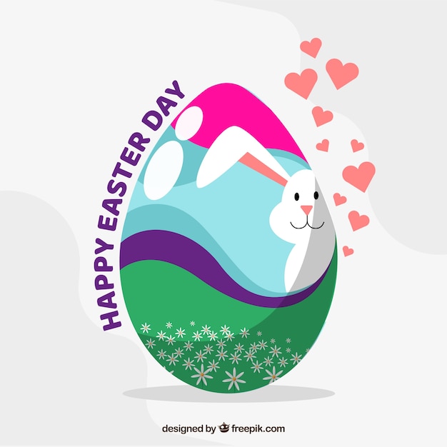 Flat happy easter day background