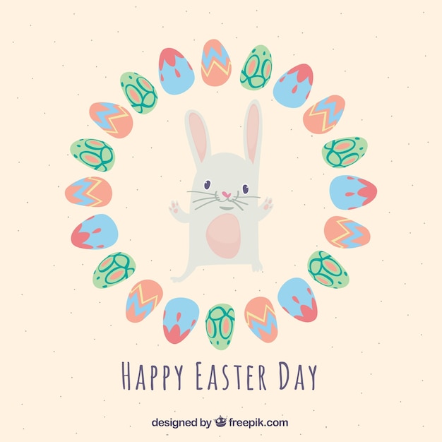 Free Vector flat happy easter day background