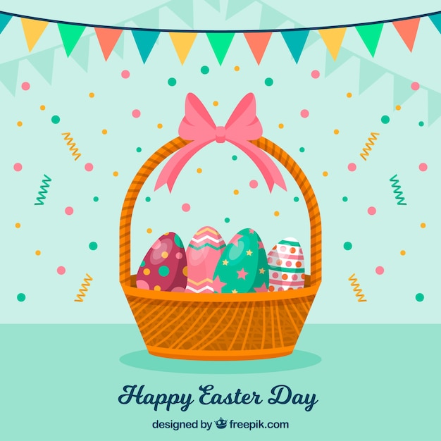 Free Vector flat happy easter day background