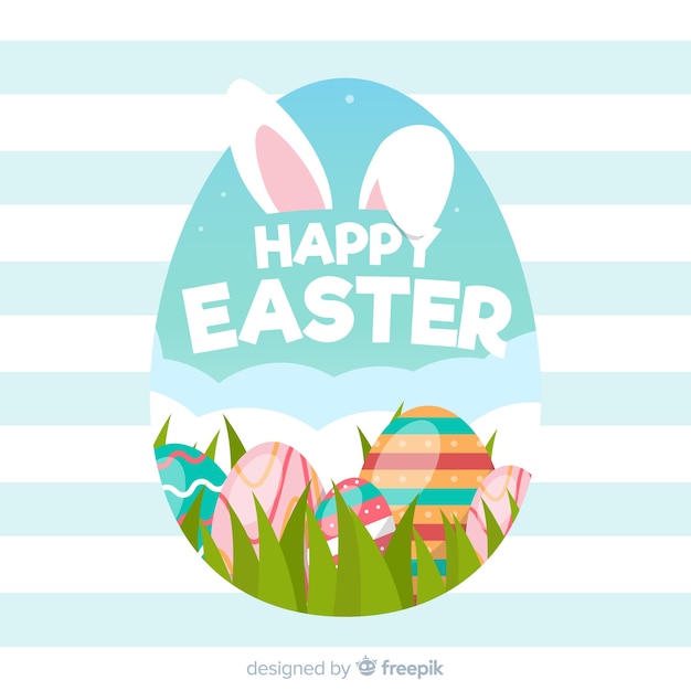 Free Vector flat happy easter day background