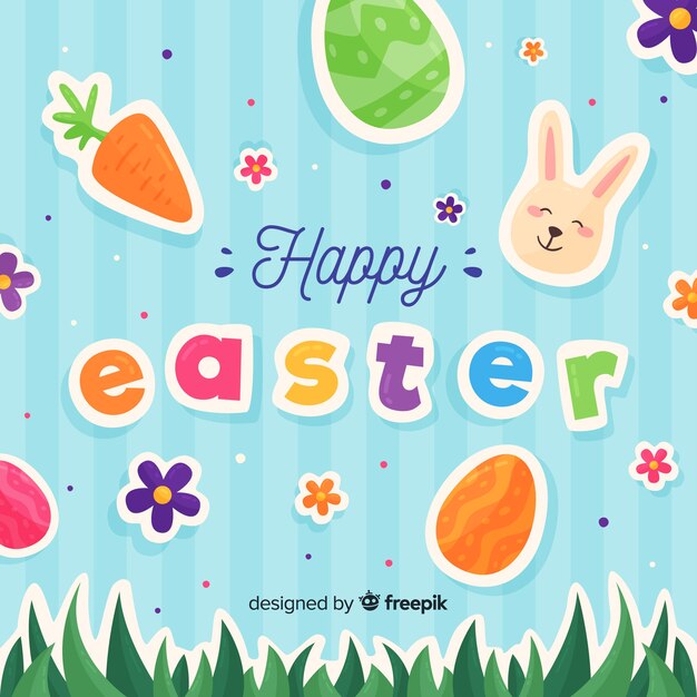 Flat happy easter day background