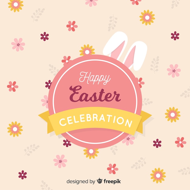 Free Vector flat happy easter day background