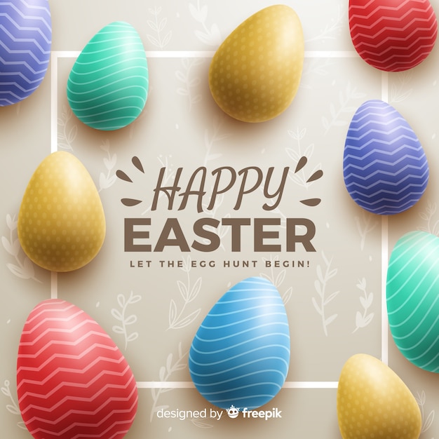 Flat happy easter day background